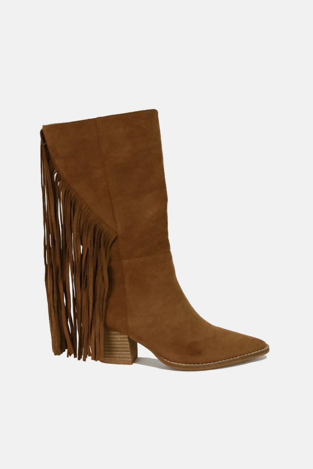 Beast Fashion Suede Fringe Point Toe Boots Footwear