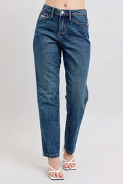 Judy Blue Full Size High Waisted Rigid Magic Non-destroy Straight Leg Jeans Plus Size | Jeans Daverri Fashions