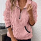 Cozy Sherpa Half Zip Sweatshirt - DAVERRI FASHIONS