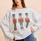 BiBi Christmas Sequin Nutcrackers Embroidery Sweatshirt - DAVERRI FASHIONS