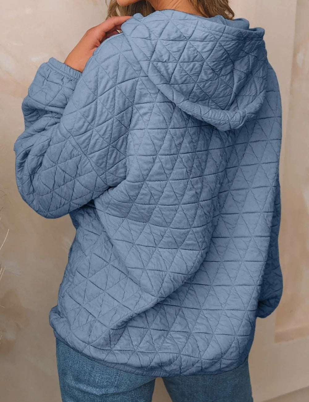 Textured Long Sleeve Hoodie with Pockets | Hoodies Daverri Fashions