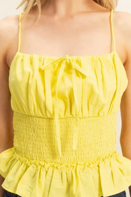 HYFVE Poplin Smocked Waist Summery Cami Top
