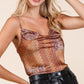 Mittoshop Paisley Patchwork Print Satin Cowl Neck Crop Cami - DAVERRI FASHIONS