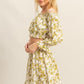 HYFVE Floral Off-Shoulder Flounce Sleeve Top and Skirt Set