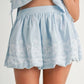 MABLE Embroidered Crop Cami and Balloon Mini Skirt Set Outfit Sets