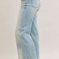 Judy Blue high-waist light-wash denim flare jeans with heart embroidery