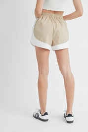 MABLE Drawstring Waist Contrast Trim Detail Shorts | Shorts Daverri Fashions