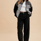 Annie Wear Plaid Zip Up Drop Shoulder Sherpa Jacket Tops