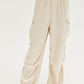 Satin Drawstring Hem Cargo Pants Alpaca L Cargo Pants