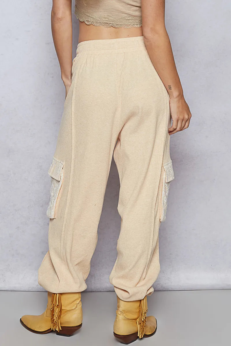 POL Drawstring Lace Pocket Patch Joggers | Joggers Daverri Fashions