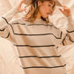 SO ME Stripe Crew Neck Basic Essential Sweater - DAVERRI FASHIONS