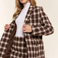 And The Why Full Size Plaid Brushed One Button Blazer - DAVERRI FASHIONS