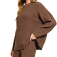 Zenana Round Neck Knit Top and Shorts Sweater Set - DAVERRI FASHIONS