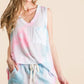 BiBi Tie Dye Textured Knit Top and Shorts Set Short Sets