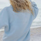 Light blue oversized relaxed fit sweatshirt with ribbed cuffs from set