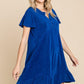 Culture Code Full Size Short Sleeve Ruffled Asymmetric Hem Dress Mini Dresses