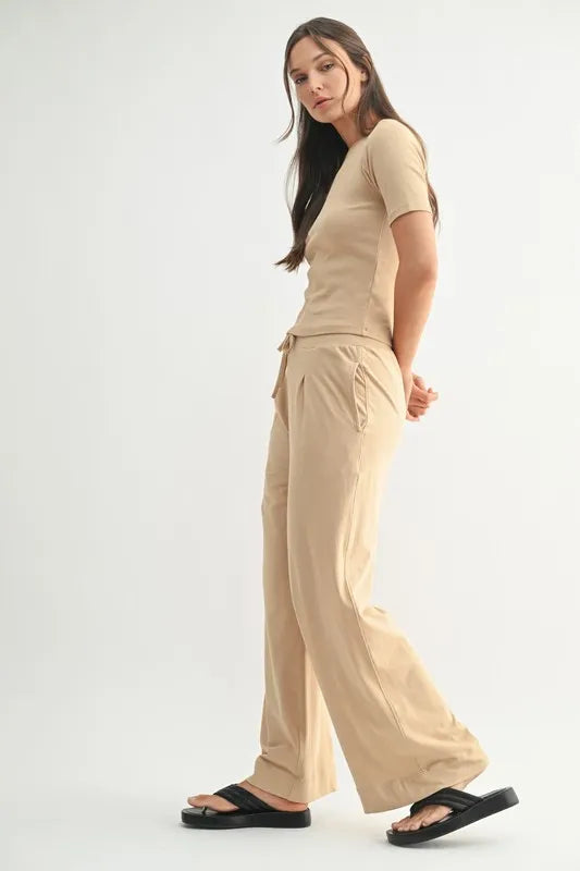 MONO B Vintage Ease Pima Cotton Tee and Pants Set