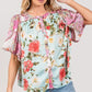 SAGE+FIG Plus Size Floral Mineral Wash French Terry Button Up Shirt
