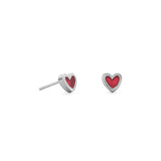 Red Heart Stud Earrings Default Title Earrings