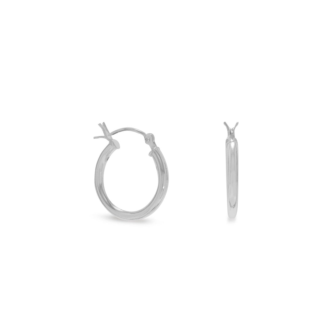 Sterling Silver 2mm x 16mm Round Tube Hoop Earrings 2mmx16mm Earrings