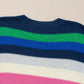 Rainbow Striped Crew Neck Drop Shoulder Sweater - DAVERRI FASHIONS
