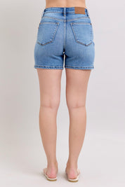Judy Blue Full Size 2 Button Denim Shorts with Pockets Plus Size | Denim Shorts Daverri Fashions