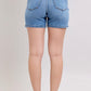 Judy Blue Full Size 2 Button Denim Shorts with Pockets Plus Size Denim Shorts