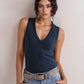 Solid V-Neck Tank - DAVERRI FASHIONS