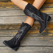 Point Toe Block Heels Boots | Boots Daverri Fashions