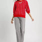 Umgee Jacquard Knit Puff Sleeve Sweater - DAVERRI FASHIONS