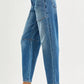 RISEN 4 Way Stretch Mid Rise Barrel Jeans with Patch Pocket Detail - DAVERRI FASHIONS