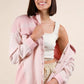 VERY J Mineral Washed Oversized Gauze Shacket Shackets