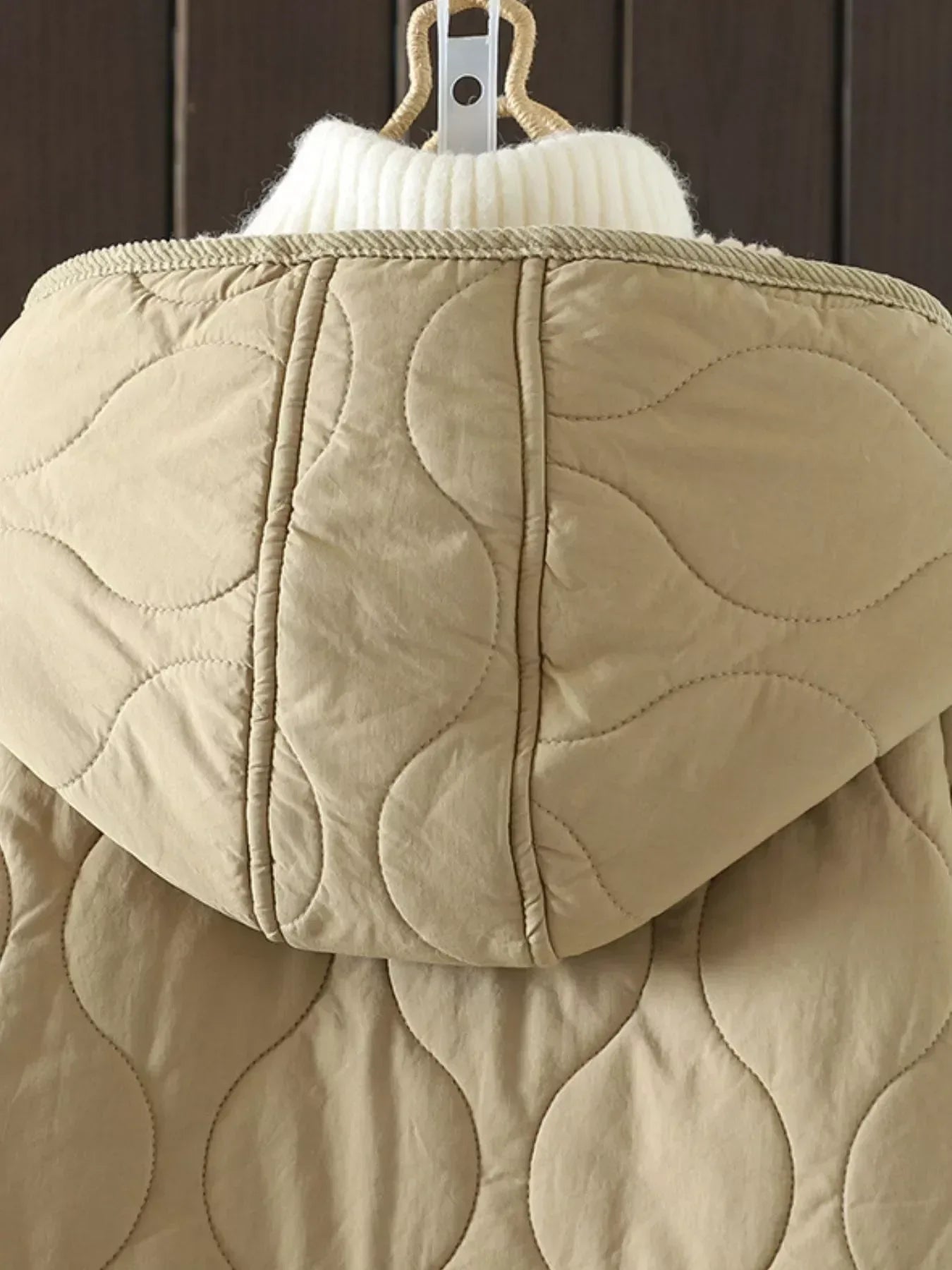 Quilted Hooded Sherpa Lined Jacket - DAVERRI FASHIONS