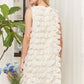 ADORA Sleeveless Shift 3D Petal Dress Knee Length Dresses