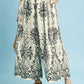 Umgee Border Print Wide Leg Pants in cream with black floral paisley