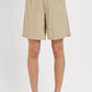 RISEN High Rise Pleated Front Shorts