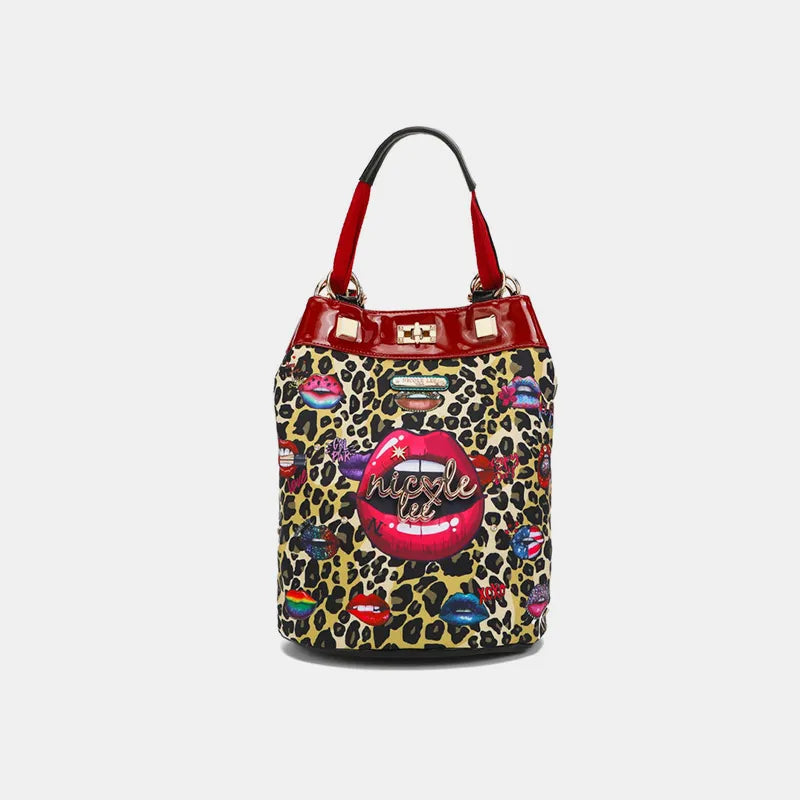 Nicole Lee USA Nylon Multifunctional Bucket Backpack Leopard One Size Backpacks