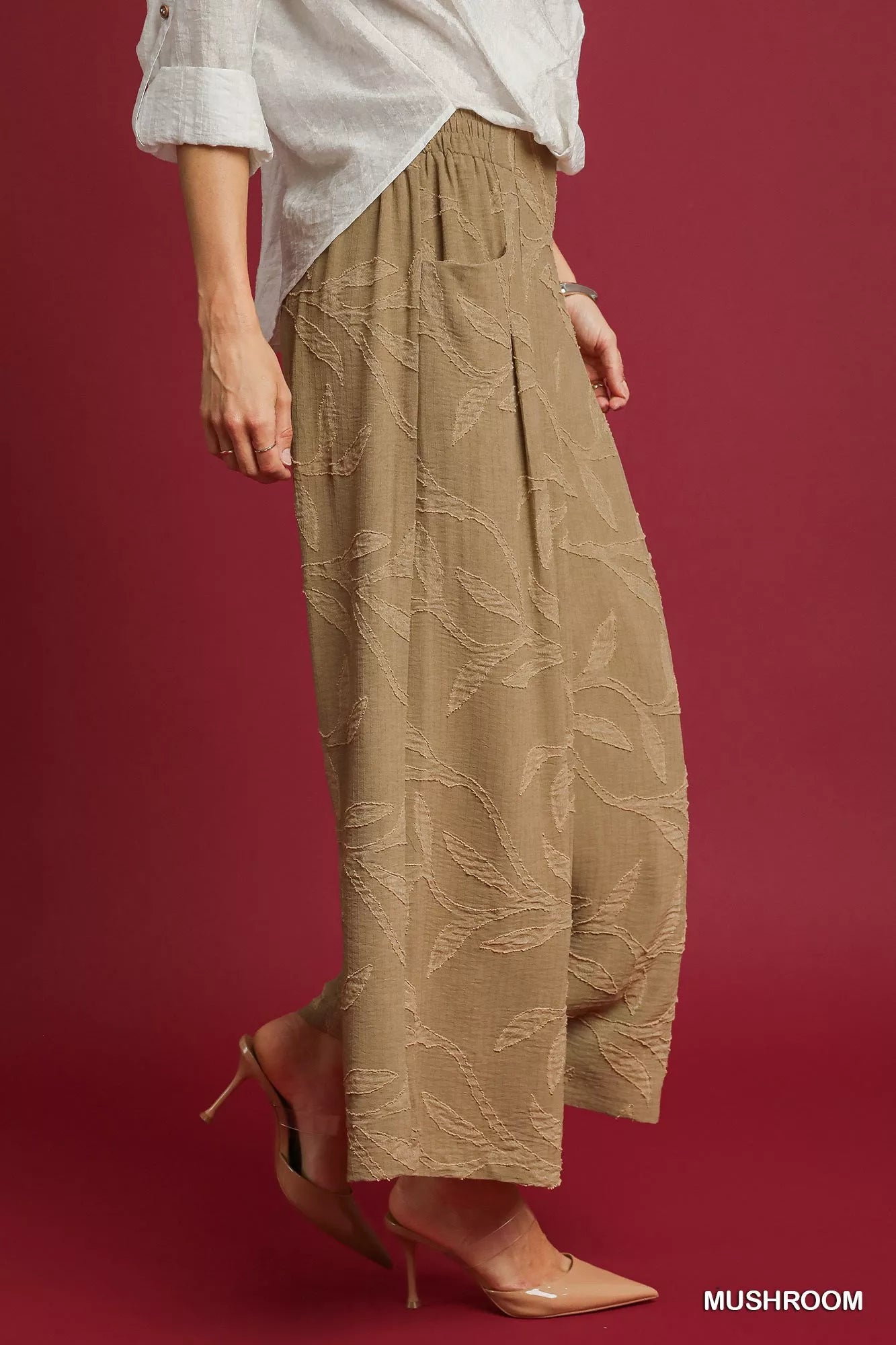 Umgee Jacquard Wide-Leg Pants | Pants Daverri Fashions