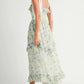 MABLE Floral Printed Shoulder Strap Midi Dress