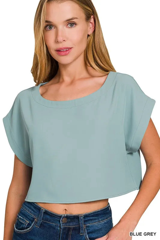 Zenana Heavy Woven Span Crop Tee & Skirt Set Outfit Sets