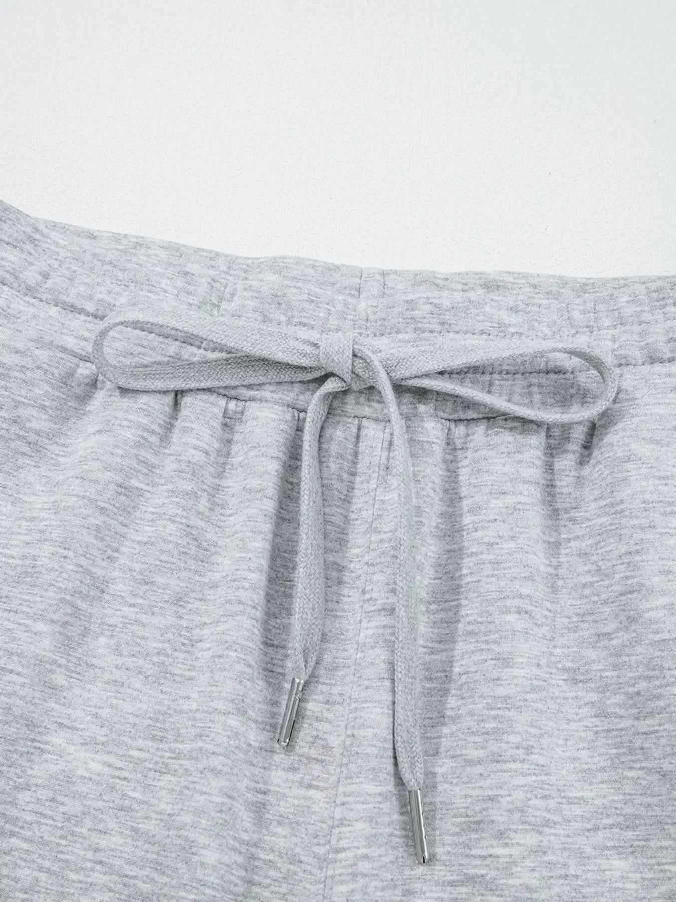 Zip Collar Long Sleeve Top and Drawstring Pants Set - DAVERRI FASHIONS