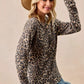 BiBi Leopard Print Washed Waffle Thermal Top with Thumb - DAVERRI FASHIONS