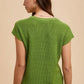 Annie Wear Round Neck Short Sleeve Sweater Sweaters