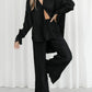Button Up Long Sleeve Top and Pants Set - DAVERRI FASHIONS