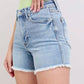 Judy Blue Tummy Control Raw Hem Denim Shorts Denim Shorts