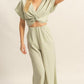 HYFVE Twisted Front Short Sleeve Top and Wide Leg Pants Set Pants