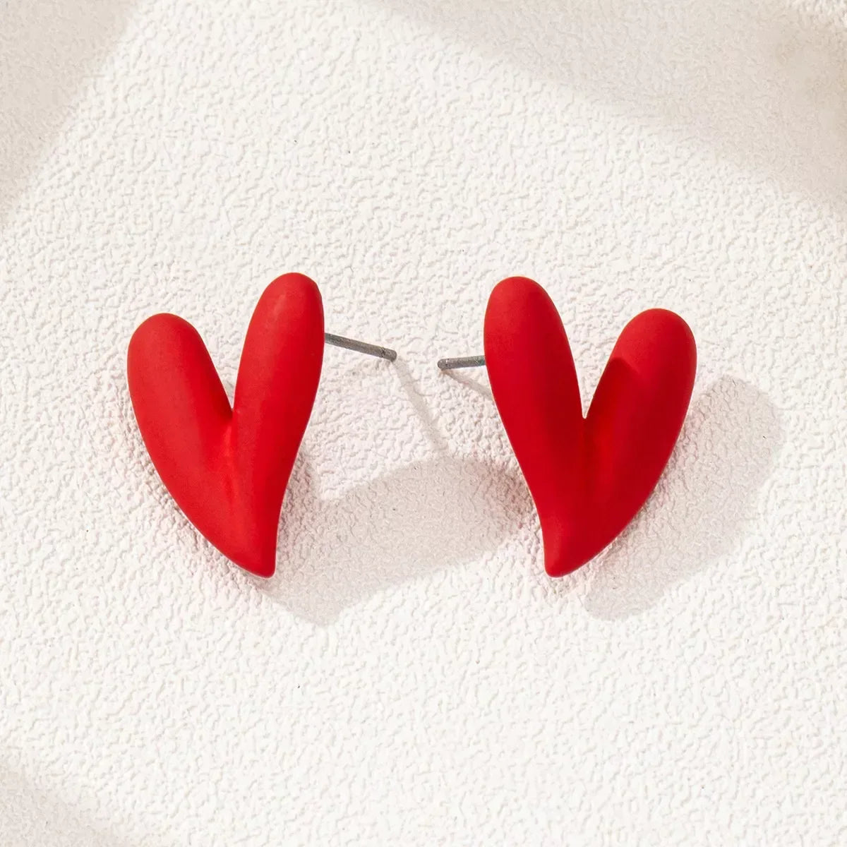 4 Pair Heart Stud Earrings - DAVERRI FASHIONS