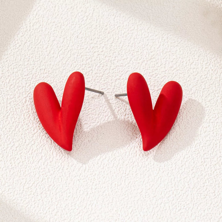 4 Pair Heart Stud Earrings | Earrings Daverri Fashions
