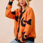 BiBi Halloween Witch Hat Moon Bat Artwork Cardigan - DAVERRI FASHIONS