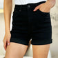 Judy Blue Full Size High Waist Tummy Control Cuffed Denim Shorts Black 1XL Denim Shorts